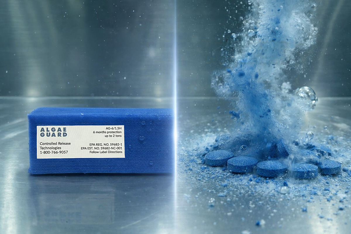 Comparison of Algae Guard polymer treatment versus traditional tablets in regulated environments