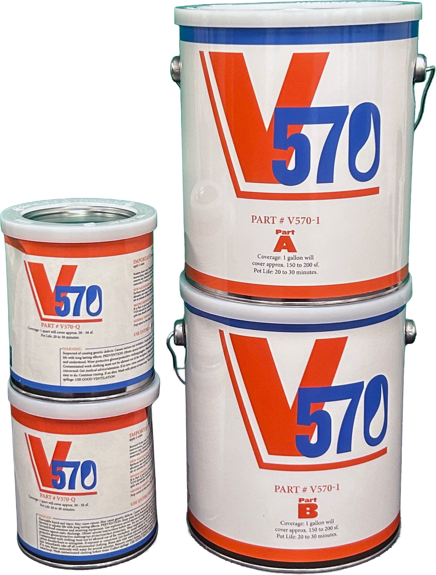 V570 product packaging for two-part epoxy repair coating