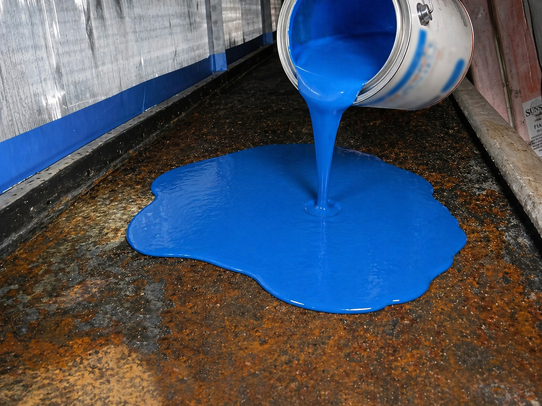 Pouring Pancrete into a drain pan