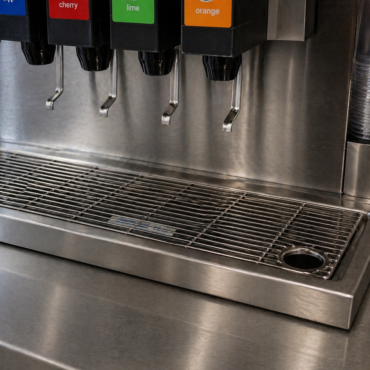 Dispenser Guard placed in a beverage dispenser drip tray