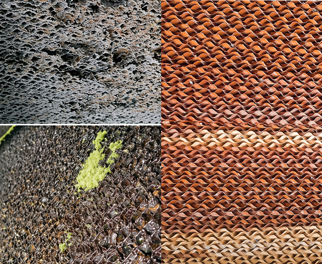 Comparison of scaled cooler pads before and after Cooler Guard